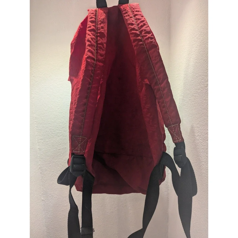 Kipling Red Nylon Drawstring Backpack Vintage Y2K Style Travel School Bag
